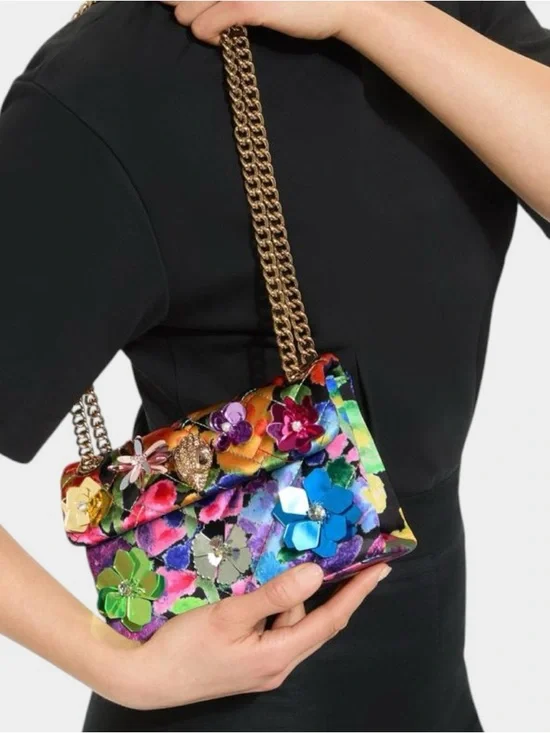 Kurt Geiger 🪢RARE❗️EUC Mini Floral Embellished Kensington Bag - Picture 3 of 9